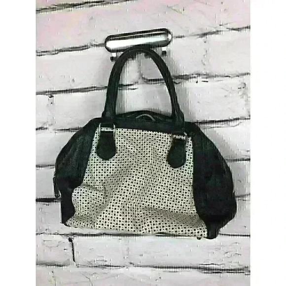 Betsey Johnson Women's Black/White Perforated Tuxedo Junction Bag - Picture 2 of 7